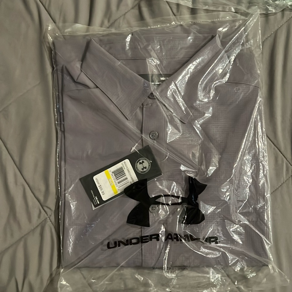 Under armour button up dress shirt.